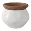 Modern Ceramic Flower Pot and Planter - Indoor and Outdoor Use - Earthy Decorative Accent for Room, Garden, Patio, or Entryway Decor - 7" White & Tan - 3 of 4