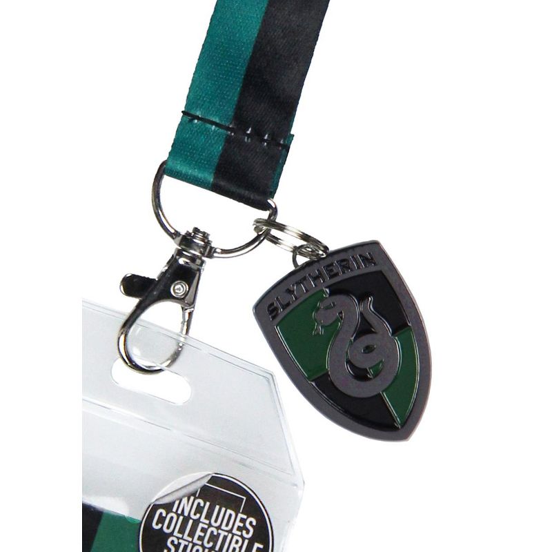 Harry Potter Slytherin House Keychain Lanyard ID Holder Metal Charm With Sticker Multicoloured, 5 of 6