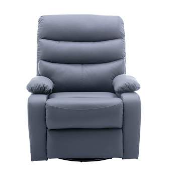 Hzlagm Everglade 30.2 in. W Technical Leather Upholstered Swivel and Rocking Manual Recliner