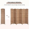 Resenkos 6' Tall Wicker Weave 3-Panel Room Divider, Natural Wood - 4 of 4