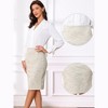 INSPIRE CHIC Women's Plaid Tweed High Waist Split Office Pencil Skirt - 2 of 4