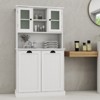 VYNXARIA Two-Compartment Tilt-Out Dirty Laundry Basket Tall Bathroom Cabinet with 2 Adjustable Shelves-White - 2 of 4