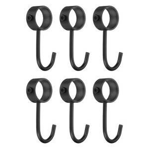 Unique Bargains Stainless Steel Anti-Rust Adjustable Closet Pipe Rod Hooks 6 Pcs - 1 of 3