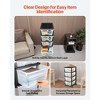 VEVOR Plastic Storage Drawers Cart, 4 Drawers Storage Organizer with Wheels, Rolling Closet Organization and Storage Dividers, Transparent&Black - 3 of 4