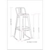 Sapphtopaz 39" Metal Bar Stool Industrial High Chair with Footrest and Slat Backrest Counter Height Barstools Set of 2 for Kitchen Island - 2 of 4