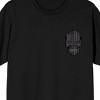 Skull With Monochrome American Flag Men's Black Short Sleeve Tee - 2 of 4