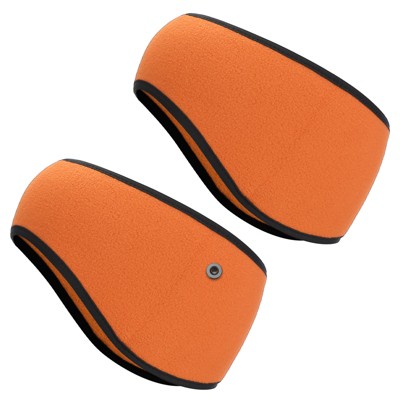 Unique Bargains Polar Fleece Stretchy Running Sweatband Ear Warmer Headbands 2 Pcs
