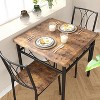 GOCAPTAIN Farmhouse Wooden Dining Table Set for 2, Square Kitchen Table with 2 Chairs, 3 Piece Small Table and Chairs Set for Apartments, Studios - 2 of 4