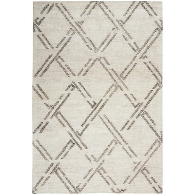 Venosa Grey/Ivory Diamond Hand-Tufted 3'9" x 5'9" Area Rug