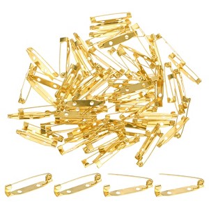 Unique Bargains Durable Multipurpose Iron Badge Brooch Pin Backs Safety Clasp 60 Pcs - 1 of 4