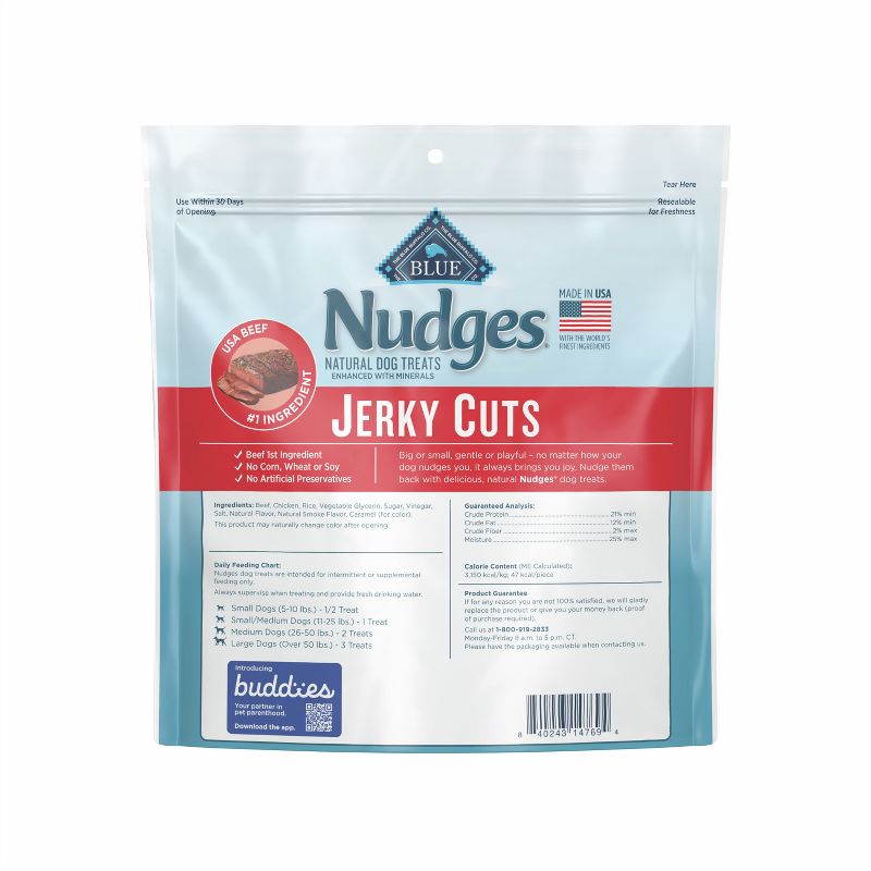 Blue Buffalo Nudges Jerky Cuts Natural Dog Treats with Beef - 16oz, 2 of 9