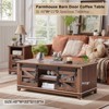 OKD 48'' Farmhouse Coffee Table with Storage & Sliding Barn Doors - 2 of 4