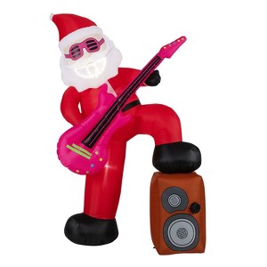Tangkula 8.4 ft Outdoor Inflatable Rocking Santa Claus w/Guitar Sound-synced Light Effect LED Lights Adjustable Volume Multicolor - 1 of 1