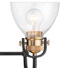 Minka Lavery Industrial Wall Light Bronze Brass Hardwired 26" 3-Light Fixture Clear Seeded Glass Shade for Bathroom Vanity Hallway - 3 of 3