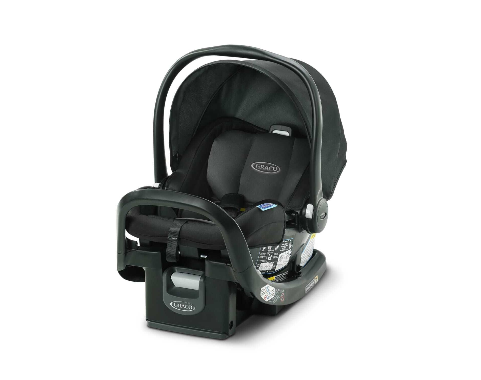 Graco SnugRide SnugFit 35 Infant Car Seat with Anti-Rebound Bar - Gotham: LATCH Compatible, Machine Washable Seat Pad