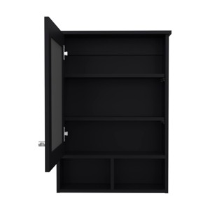 GlasFlength Decorative Wall Mirrors Wall Art Bathroom Decor Cabinet Open Storage Cabinet Mirrors for Bathroom Wall, Black, 6.6"*20.9"*29" - 1 of 4