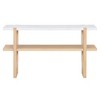 Homy Casa Modern Console Table with Faux Marble Top and Open Shelf for Entryway or Living Room, White and Natural - 4 of 4