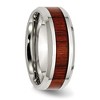 Black Bow Jewelry Men's 8mm Stainless Steel Red Koa Wood Enamel Beveled Comfort Fit Band - 4 of 4