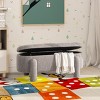NicBex Modern 49" Storage Bench Oval Accent Stools with Boucle Fabric and Wood Frame for Bedroom and Entryway - 2 of 4