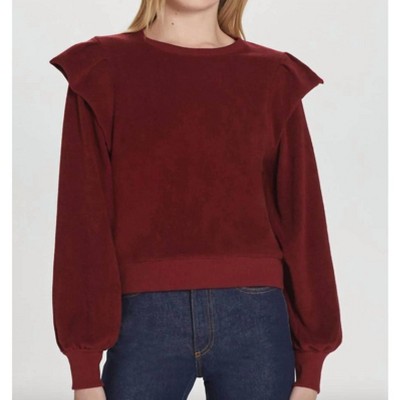 Women's Ruffle Shoulder Sweatshirt - GOLDIE