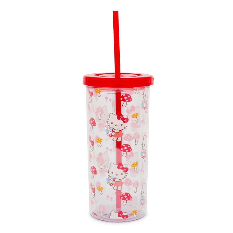 Silver Buffalo Sanrio Hello Kitty Mushrooms Carnival Cup With Lid and Straw | Holds 20 Ounces, 2 of 10