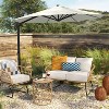 10' Round Solid Solar Offset Outdoor Patio Cantilever Umbrella with Black Pole - Threshold™ - 2 of 4