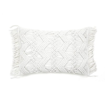 20x20 Oversize Emma Square Throw Pillow Cover White - Lush Décor