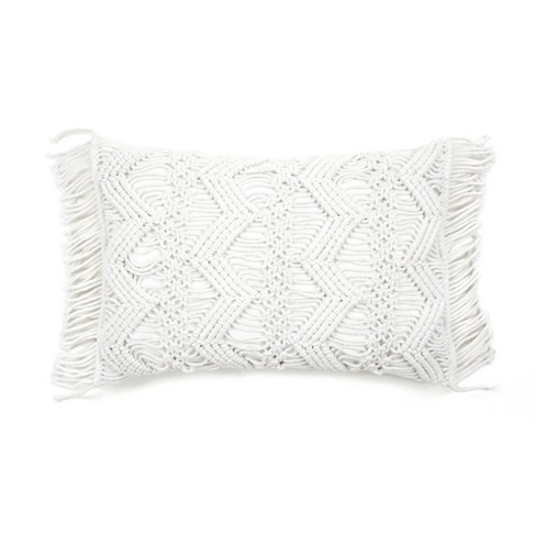 Loloi White 13x21 Rectangular Throw Pillow