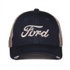 Adult Ford Logo Tea Stained Worn Pre-Curved Adjustable Trucker Hat - 2 of 4