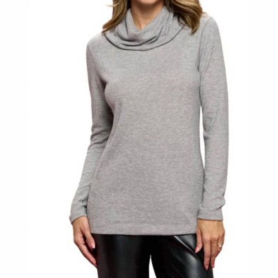 Women's Brushed Knit Cowl Neck Sweater - reneec.