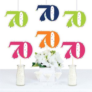 Big Dot of Happiness 70th Birthday - Cheerful Happy Birthday - Seventy Shaped Decorations DIY Seventieth Birthday Party Essentials - Set of 20 - 1 of 4