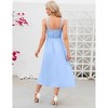 Clearlove Women's Casual Summer Midi Dress Spaghetti Strap Button Down Sleeveless A-Line Beach Swing Sundress - 4 of 4