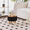 KTMBDW Storage Ottoman, Modern Round Footrest with Soft Padded Seat, Teddy Velvet Footstool with Wood Legs,Accent Small Table for Hallway, Living Room - 4 of 4