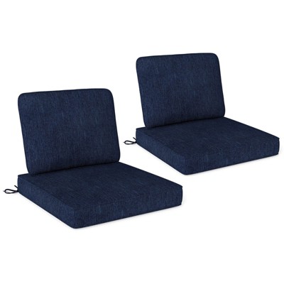 Costway 2/4/6-Pack 24" x 24" Deep Seat Cushion & Back Pillow with Removable Covers Outdoor Brown/Navy/Gray/Black