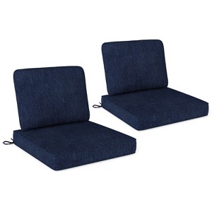 Costway 2/4/6-Pack 24" x 24" Deep Seat Cushion & Back Pillow with Removable Covers Outdoor Brown/Navy/Gray/Black - 1 of 4