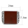 Slickblue High Polished Stainless Steel Ring, Red Agate Stone, Men’s Ring, Vintage Solitaire, Siam, 8-13 - 2 of 4