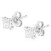 Haus of Brilliance 10K White Gold 1/3 Cttw Invisible Set Style Princess-Cut Diamond Stud Earrings - 4 of 4