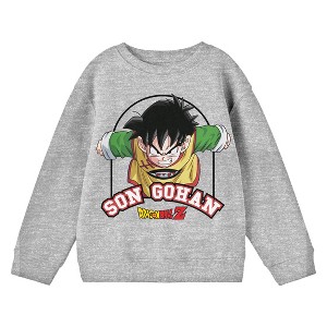 Dragon Ball Z Son Goku Crew Neck Long Sleeve Athletic Heather Youth Sweatshirt - 1 of 2