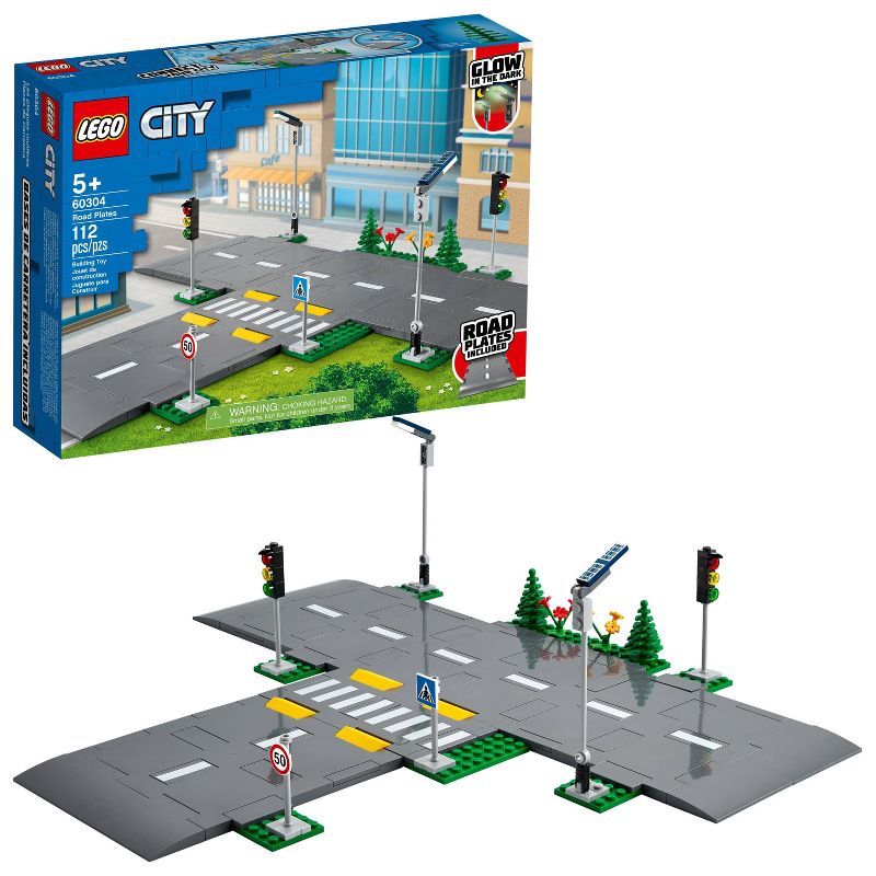 LEGO City Road Plates Building Set with Traffic Lights 60304, 1 of 9