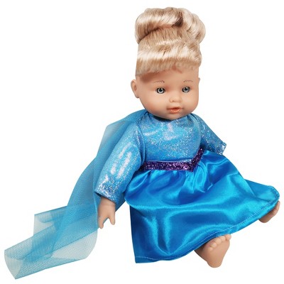 Princess Ella Doll Stroller Set with Blue Gown and Pink Stroller