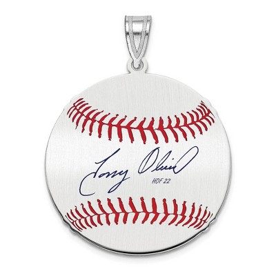 Black Bow Jewelry Sterling Silver Tony Oliva Signature MD Enamel Baseball Pendant