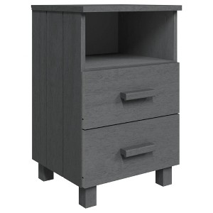 vidaXL Nightstand Storage Bedside Cabinet Nightstand with 2 Drawers Pine Wood - 1 of 4