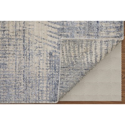 Eastfield Blue and Gray Hand-Knotted Wool Viscose Rug, 8' x 10'