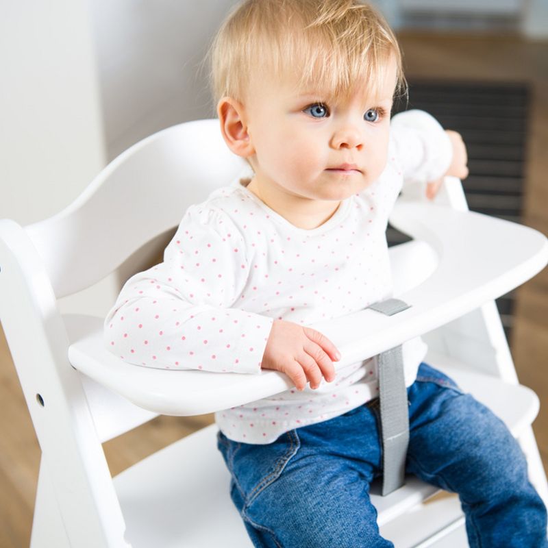 Hauck Alpha+ Grow Along Adjustable Wooden High Chair Seat w/ 5 Point Harness & Bumper Bar for Baby & Toddler Up to 198 lbs, 4 of 11