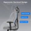 Lirago Ergo High-Back Mesh Chair w/3D Armrests & Adjustable Headrest/Lumbar - Black - 2 of 4