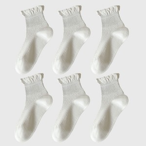 Alilang Adorable Women's Ruffle - Cuff Ankle Socks 6Pk - 1 of 4