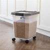 IRIS USA Airtight Dog Food Storage Container 25 lbs, Removable Wheels, for Dog Cat Bird and Other Pets, Clear/Dark Gray - 3 of 4