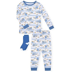 Sleep On It Infant & Toddler Boys 2-Piece Super Soft Jersey Snug-Fit Pajama Set with Matching Socks - 1 of 4