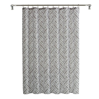LunaLulinlk 15-Piece Geometric Polyester Shower Curtain Set, Beige