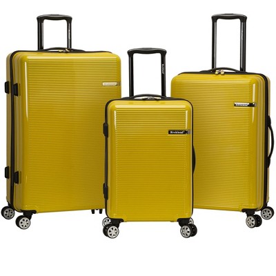 Rockland Horizon Hardside Expandable Spinner Wheel Luggage Yellow 3-Piece Set (20/24/28)